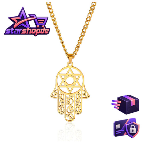 Halskette hamsa hand fatima - halskette,