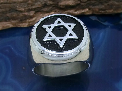 Davidstern edelstahl ring - edelstahl,