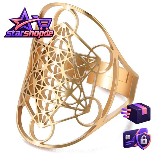 Metatron cube ring edelstahl - metatron's,