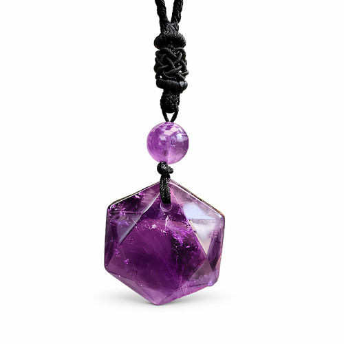 Amethyst halskette hexagramm - amethyst,