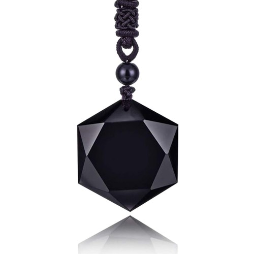 Obsidian halskette unisex - halskette,